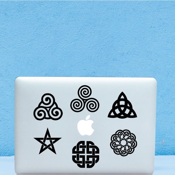 Celtic Symbol Bundle with Personalization Selection from High Quality  Vinyl Sticker For Any Smooth Surface, Laptop, Macbook , Car, etc