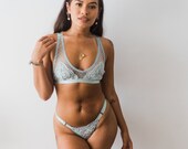 Mint green lace lingerie set, sheer lingerie set aqua, pastel green sexy lingerie set