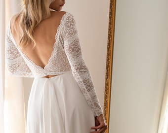 Bridal separates top, Off the shoulder lace top