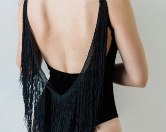 Sexy tassel fringe bodysuit, low back tassel bodysuit, sexy velvet bodysuit boudoir, lingerie, bodysuit festival, bodysuit women, bodysuit,