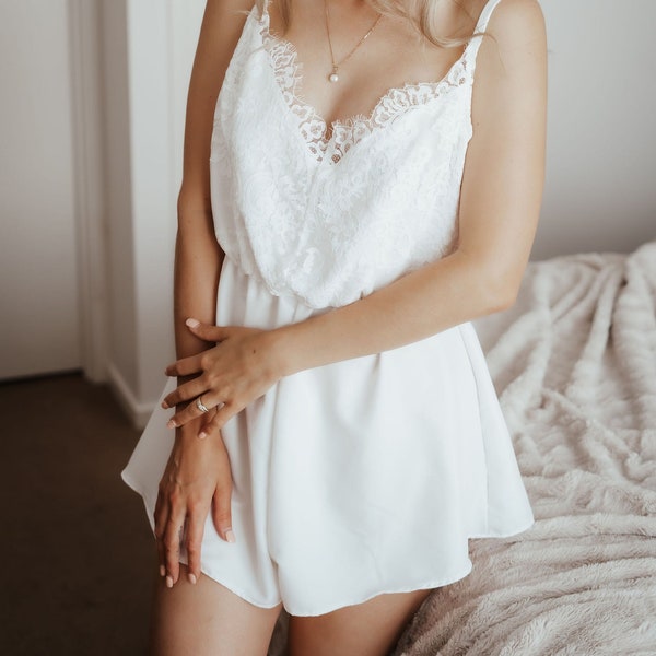 Bridal Pajamas, Plus size romper