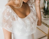 Bridal lingerie bodysuit, ruffle sleeve, lace ruffle sleeve, puff sleeve top, bodysuit with sleeves, sexy bridal lingerie, wedding night