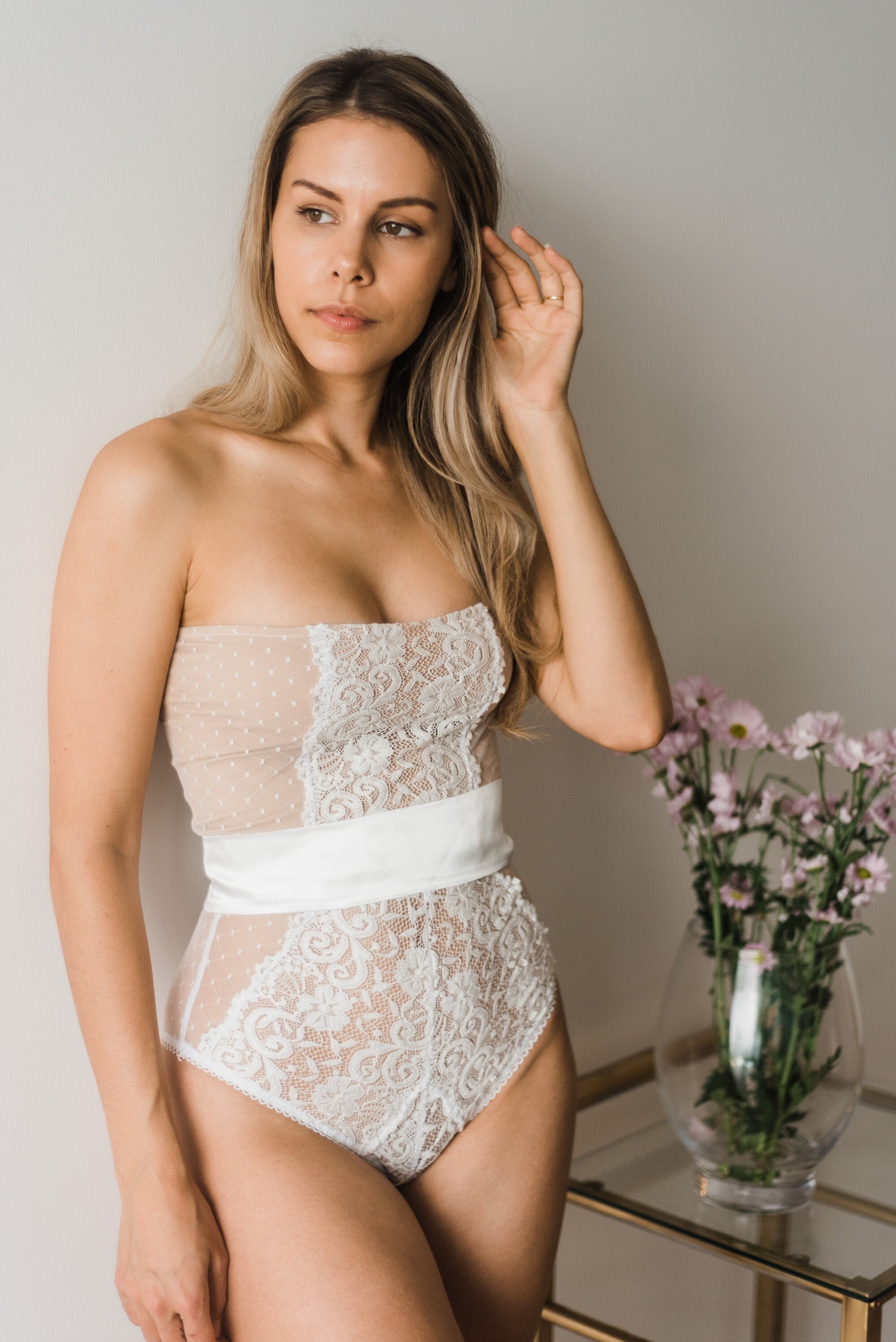 Strapless deals lace bodysuit