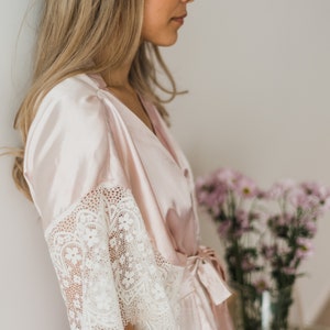 Pink Satin Robe, Hens Party Robes, Bridesmaids Robe, Getting Ready Robe ...