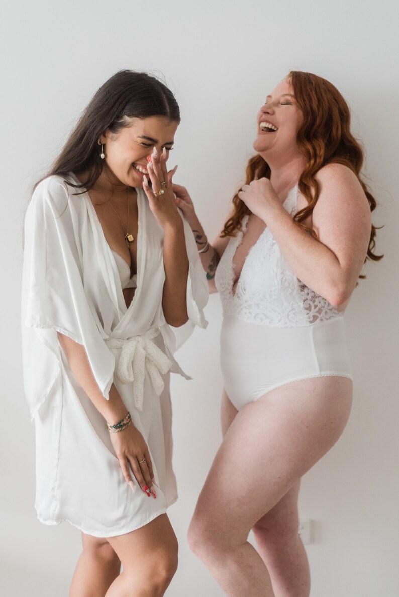 White Bridal Getting Ready Robe Satin Robe for Wedding Day Etsy Australia