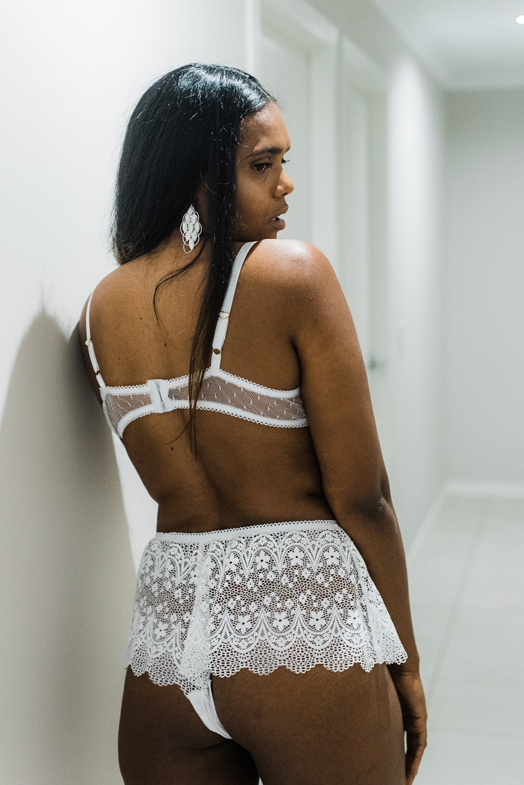Buy White Lace Bralette, Sheer Sexy Bra for Wedding Night Online
