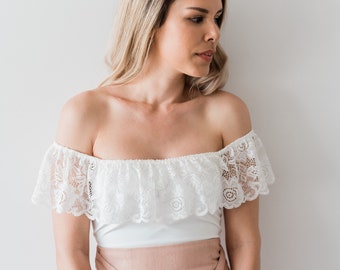 Crop top for casual wedding dress, Bridal separates