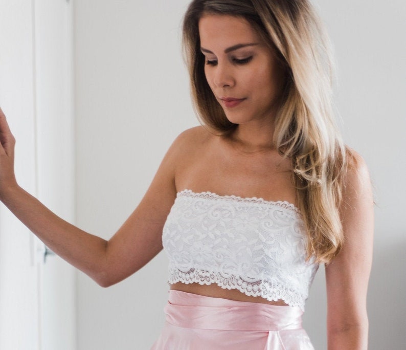 strapless lace bralette