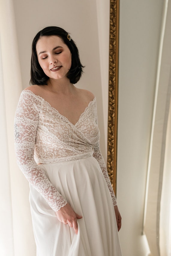 Nursing friendly wedding dress top