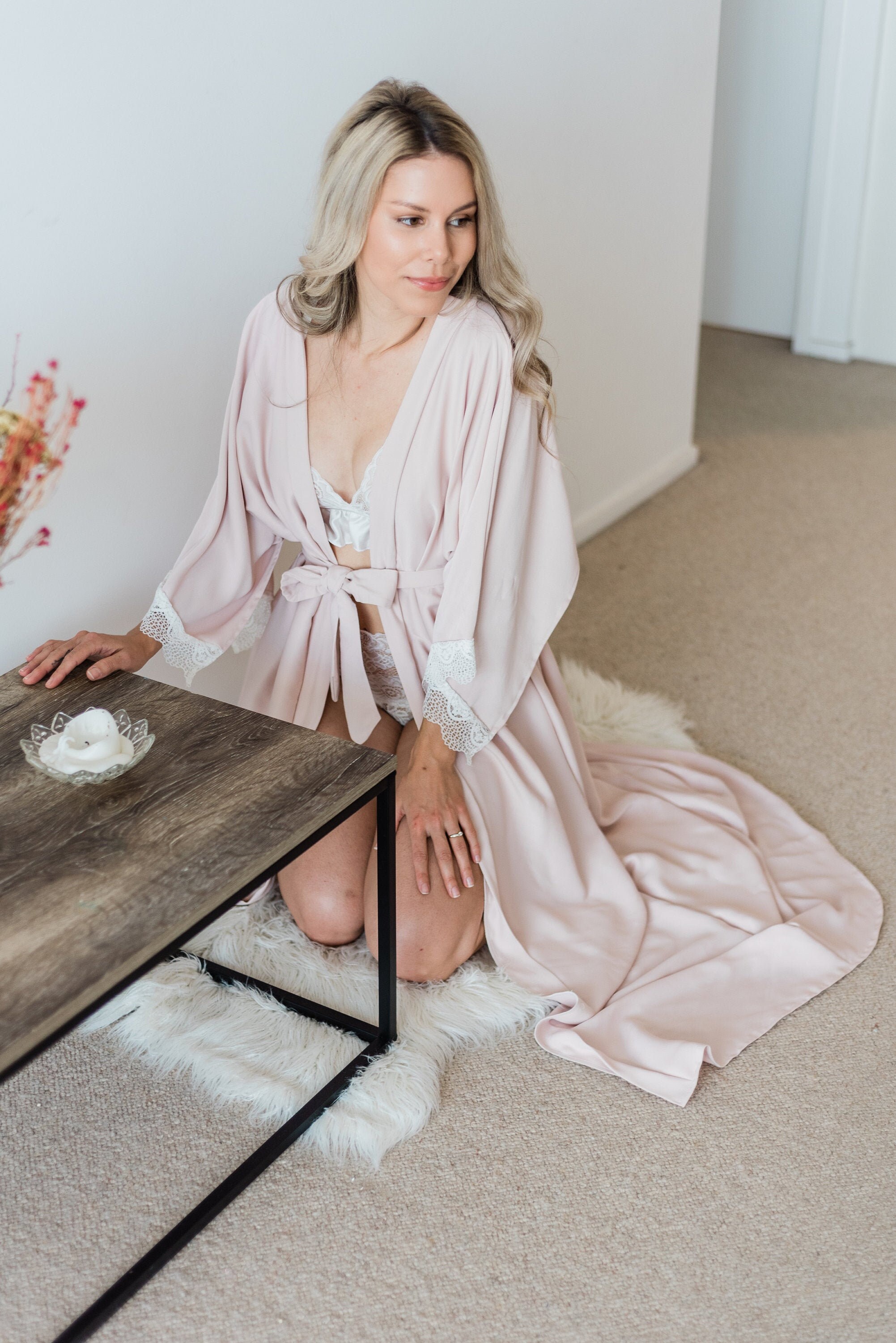 personalised pink robe