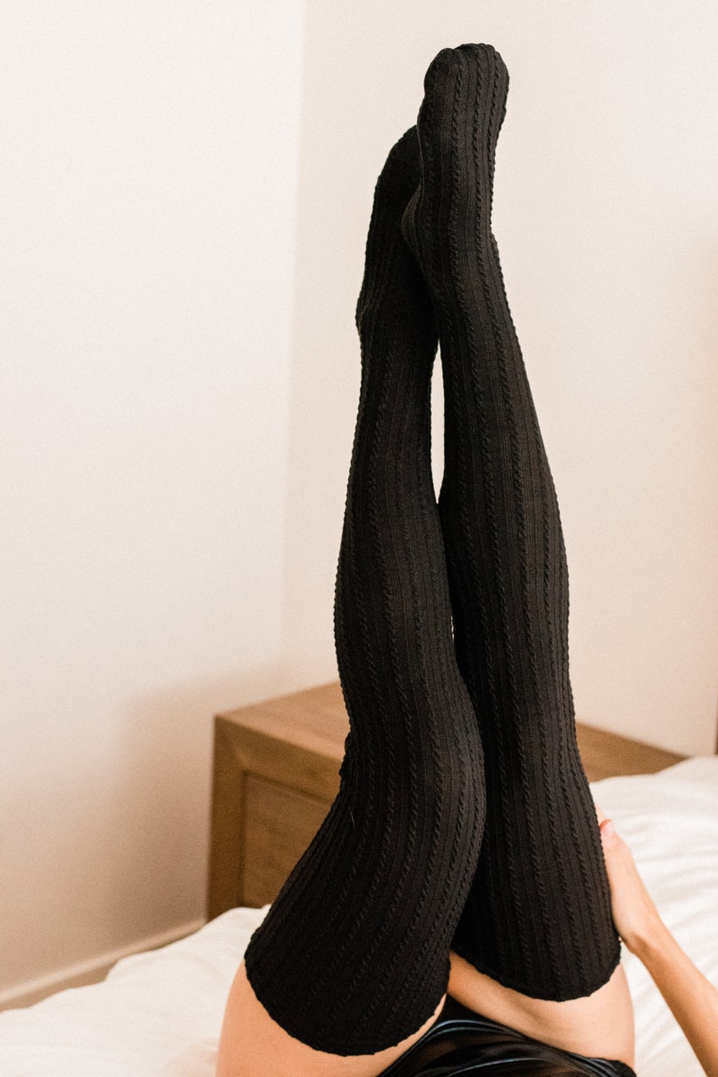 Lingerie bodysuit with over the knee socks image 3