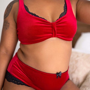 Sexy Lingerie Set in Red Velvet image 6