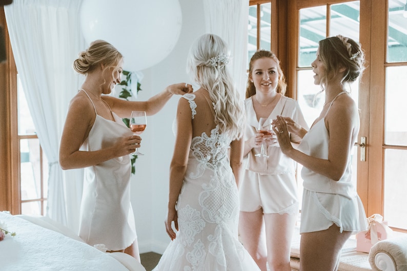 getting ready outfit bride