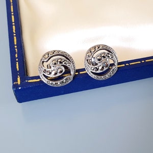 Vintage Silver & Marcasite Stud Earrings