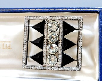 Art Deco Geometric Paste Buckle / Belt Clasp