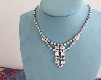 Art Deco Diamond Paste Collar Necklace - Statement Bib Necklace