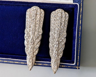 Large Art Deco Paste Dress Clips