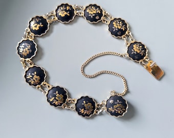 Vintage Signed AMITA Japanese Damascene Bracelet