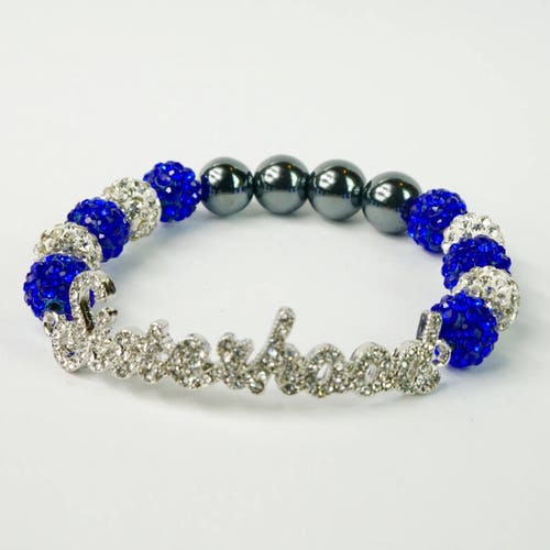 Zeta Phi Beta Blue Crystal Legacy Bracelet - Etsy