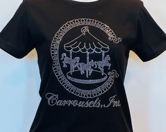 Carrousels Logo Short Sleeve Tee - Clear Rhinestone