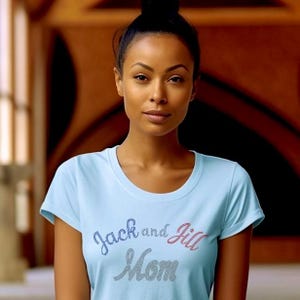 Jack and Jill Mom Short Sleeve Tee Blue