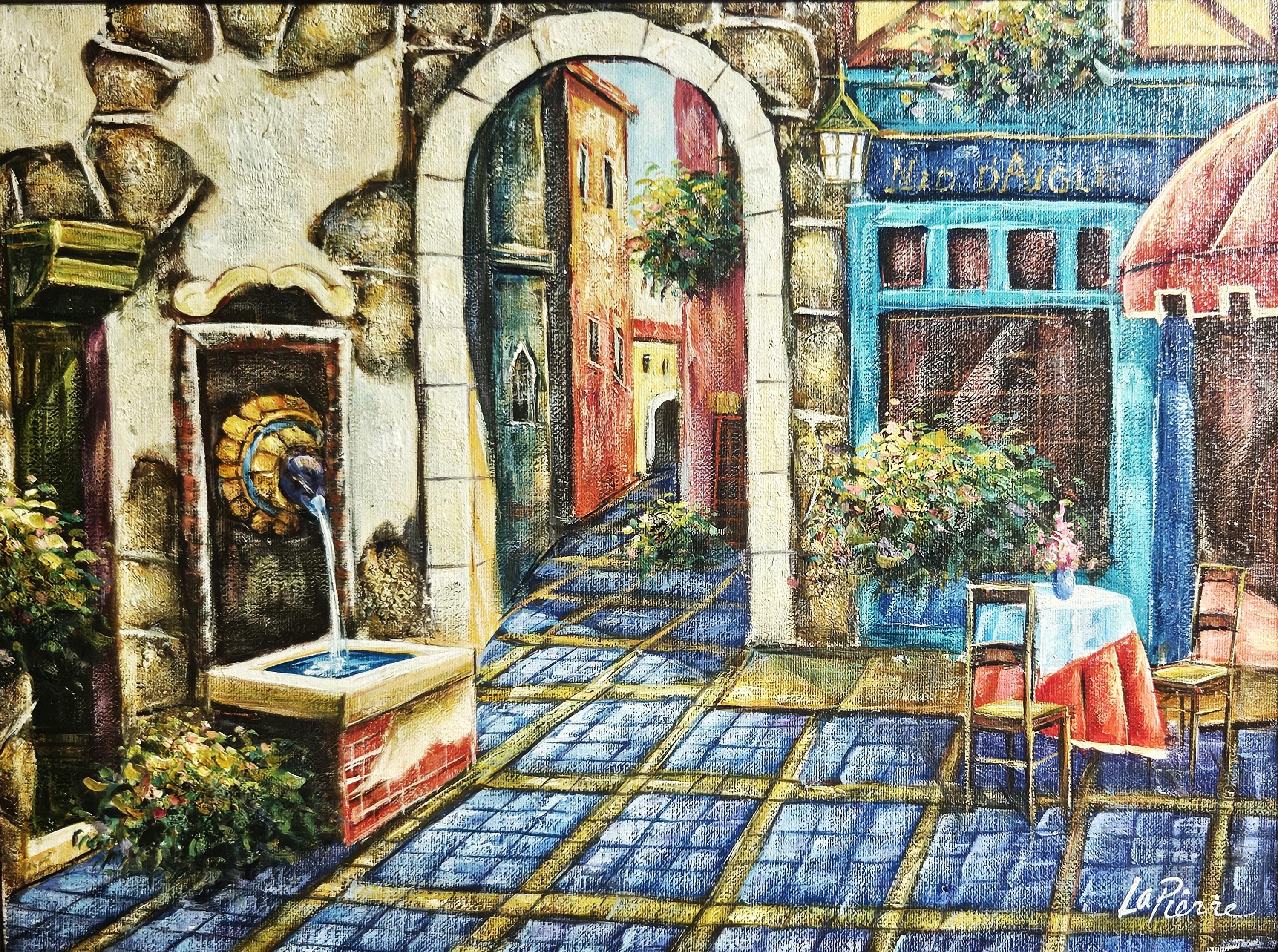 絵画・額縁・水彩画・鶴 十帆・スペイン広場(ローマ)・美術品・インテリア・雑貨 絵画・額縁・水彩画・鶴 十帆・スペイン広場(ローマ)・美術品