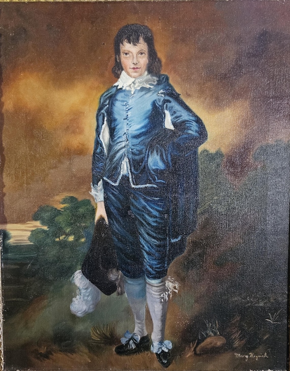 Blue Boy, Oil on Canvas Copy of the Gainsborough Masterpiece