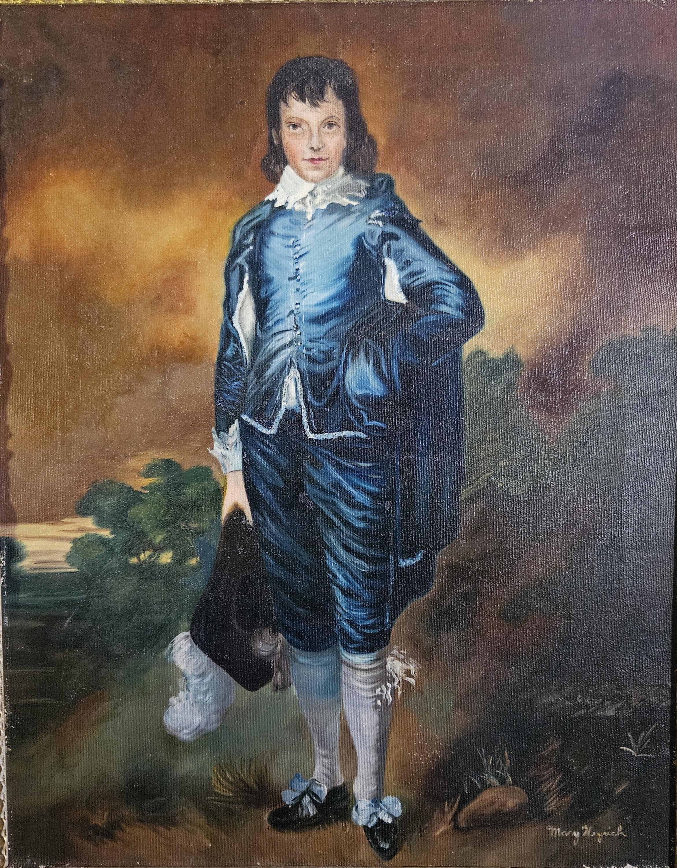 Blue Boy, Oil on Canvas Copy of the Gainsborough Masterpiece