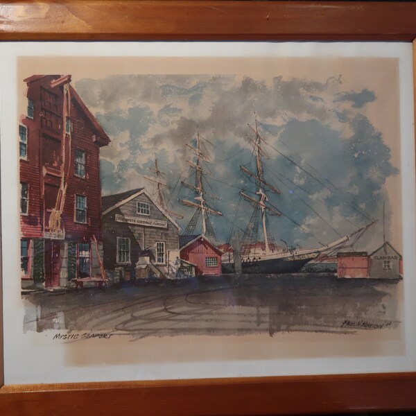 Mystic Ct Art Watercolor Etsy