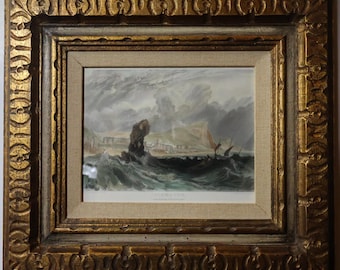 Incisione di JMW Turner, Sidmouth da Porti d'Inghilterra, incorniciata, 18x16"