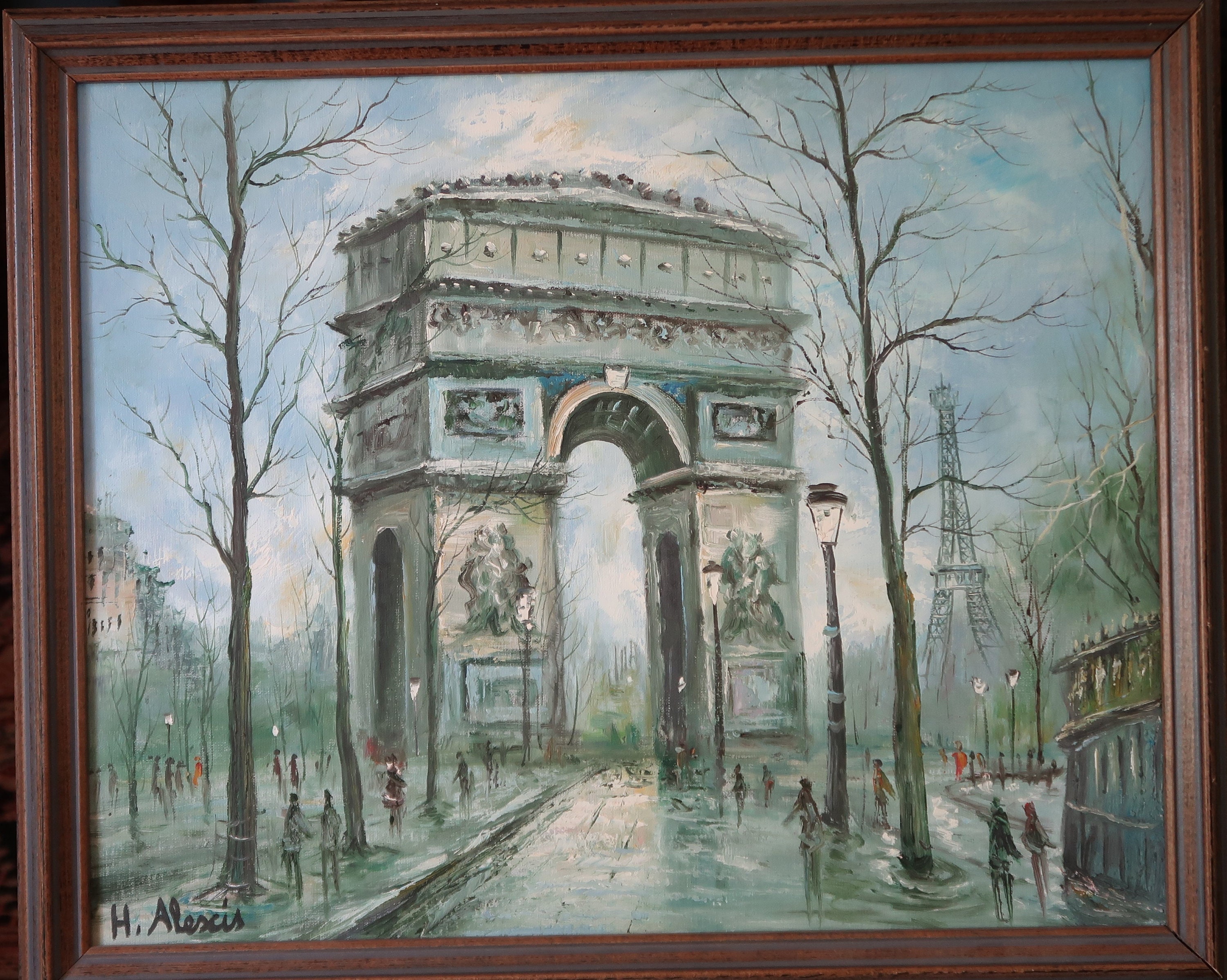 Arc De Triumph, an Original Oil on Canvas, Signed, Framed, 24x20