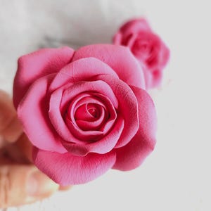 Pink Rose Hairpin. Flower Wedding Hair Pin. Bridal Hair Pins. Wedding Hair Decoration. Flower Hairpin. Bridesmaid Hair Pin