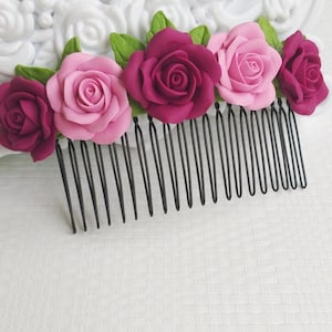 Floral Hair Comb - Rose Hair Comb - Bridal Hair Accessories - Gifts for Her