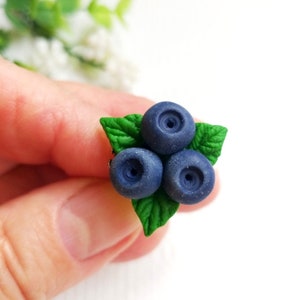 Blueberry ring. Blueberries jewelry. Forest berries. Food ring. Polymer clay jewelry. Rustic jewelry