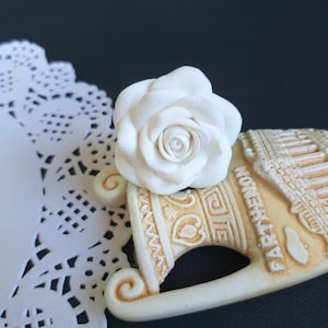 White Rose Ring, White Flower Ring, Flower Jewelry, Mother&#39;s Day Gift