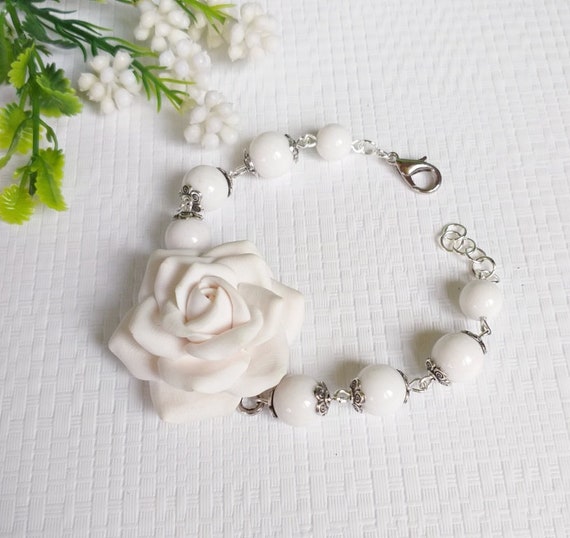 White rose bracelet deals