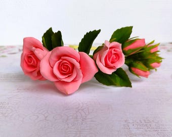 Blush Flower Crown. Flower Hair Wreath. Pink flower tiara. Flower headpiece. Flower girl crown. Rustic crown. Crown Wedding.