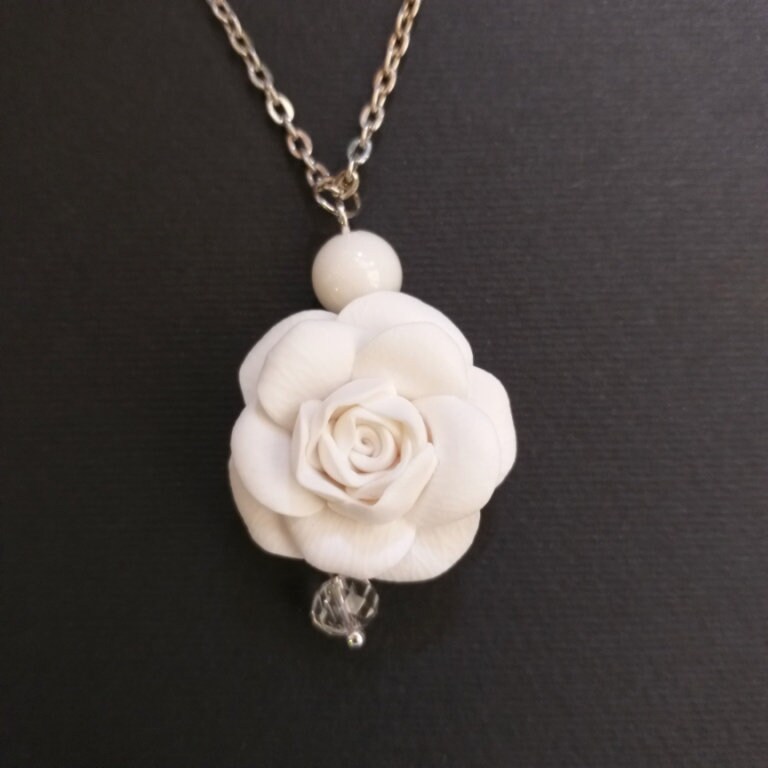 White Flower Jewelry Set White Rose Necklace White Rose Etsy White Flower Jewelry Set White Rose Necklace White Rose Etsy