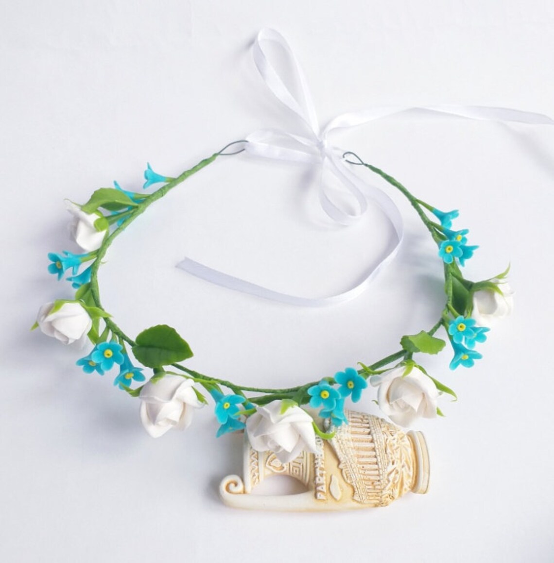 Flower crown white flower girl crown bridesmaid flower Etsy