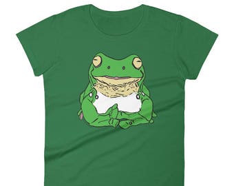 Stickyfrogs Green Tiny Frog Ladies T-shirt