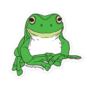 Stickyfrogs Gumby Kiss Cut Vinyl Frog Sticker 4&quot;