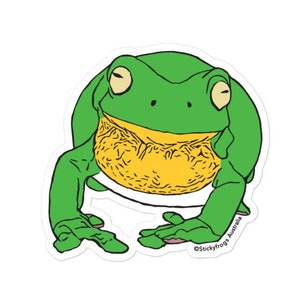 Stickyfrogs Jens Kiss Cut Vinyl Frog Sticker 4&quot;