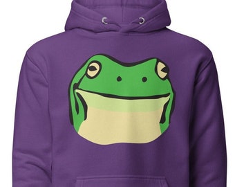 Stickyfrogs Purple Gumby Frog Hoodie Unisex Hooded Sweatshirt