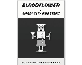 Our Gang Never Sleeps Aeropress Enamel Badge, coffee, coffee gift, coffee badge, badge, badges