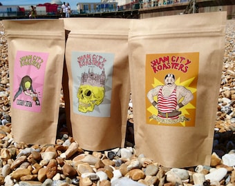 Freshly Roasted Coffee - 3 Coffee London Sample Pack, Craft filter coffee roasted in Hastings, UK