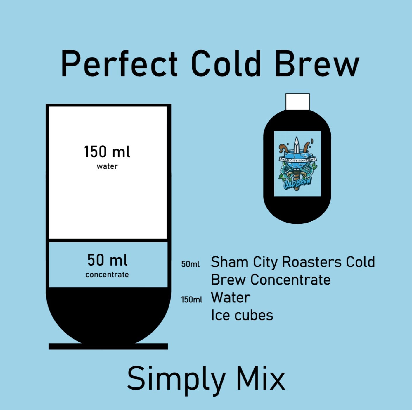 Cold Brew Coffee Concentrate 500ml (10 x Cold Brew Shots) From Sham
