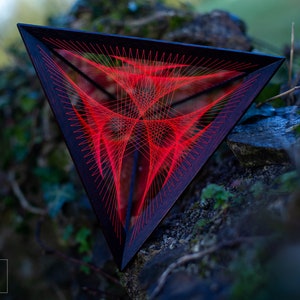 Tetrahedron XL Flower of Life — Sacred Geometry Sculpture in Solid Oak