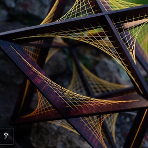 Merkaba 72 knots Astroid string art Stellated Octahedron Flower of Life Sacred geometry Solid Platonic image 3