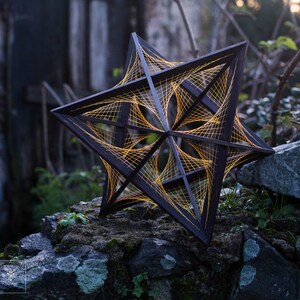 Merkaba 72 knots Astroid string art Stellated Octahedron Flower of Life Sacred geometry Solid Platonic image 4