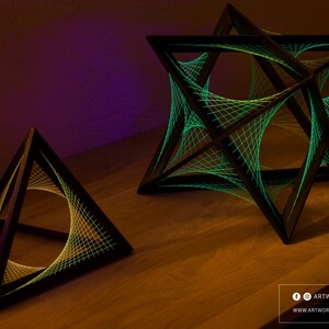 Merkaba 72 knots Astroid string art Stellated Octahedron Flower of Life Sacred geometry Solid Platonic image 7